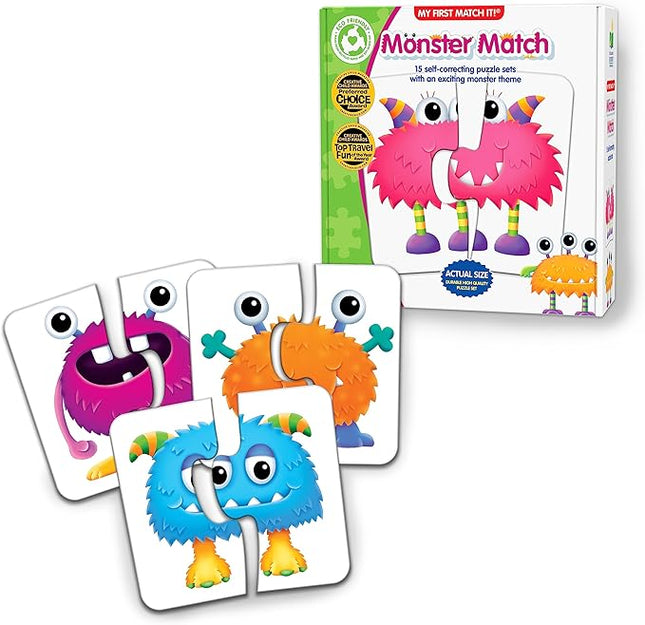 The Learning Journey: My First Match It - Monster Match - Puzzle Games for Toddlers - 15 Self-Correcting Matching Picture Game - Award Winning Toys