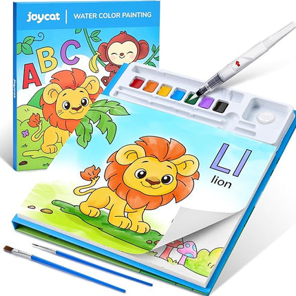 JoyCat Paint with Water Coloring Books for Toddlers, Watercolor Painting Sets for Kids Ages 3-5 4-8, Arts and Crafts Drawing Activities Toy Birthday Gift for Boys Girls (Animal & Alphabet)