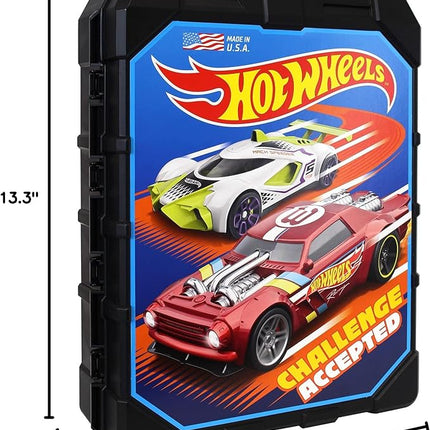 Hot Wheels 48-Car Storage Case – Durable Plastic Carrying Case with Handle for Die-Cast Toy Cars, Fits 1:64 Scale Vehicles, Organizer for Kids Travel & Display