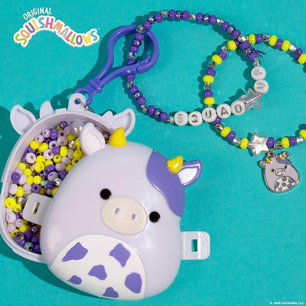 Squishmallows Original Bubba The Cow Bracelet Kit, Bracelet Making Kit, Friendship Bracelet Kit, Charm Bracelet, Charm Bracelet Making Kit, Gifts for Girls, 7 Year Old Girl Birthday Gifts, Crafts