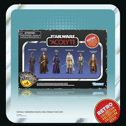 STAR WARS Retro Collection The Acolyte Multipack, 3.75 Inch Collectible Action Figure 6-Pack