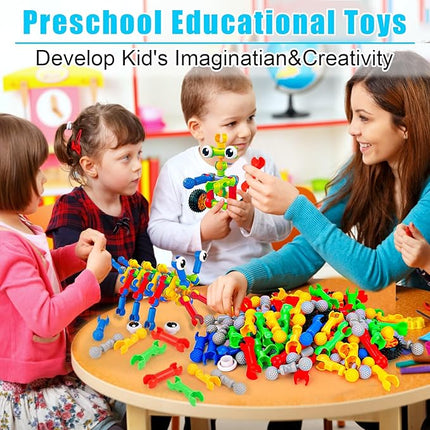 Kids STEM Building Toys for 3 4 5 6 7 8+ Year Old Boy Girl Birthday Gift, 125 Pcs Preschool Classroom Educational Building Blocks Stem Kits Activities Ages 3-5 4-8 5-7 6-8 Engineering Creative Games