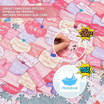 MOMIBOOK Puzzles for Adults 1000 Pieces Jigsaw Puzzles of This Little Thing Called Love, Painting Image Challenging Hard Impossible Hard Puzzle Unique Funny Christmas Valentine's Birthday Gifts