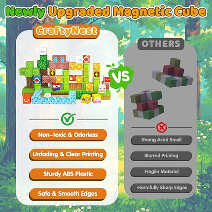 100PCS 1.0 inch Magnetic Blocks, Magnetic Tiles Building Blocks, Magnet Cubes Toddler Kids Toys, Sensory STEM Toys for 3-5 4-6 5-7 6-8 Year Old Boys Girls Christmas Birthday Gift