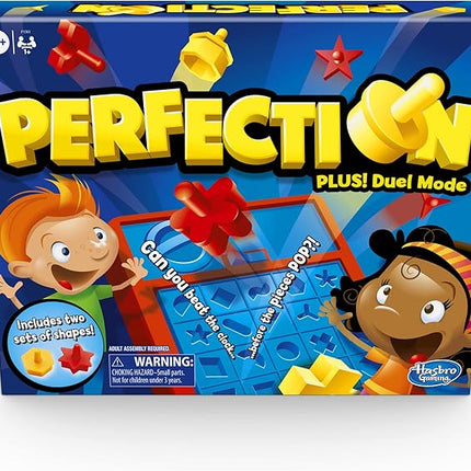 Hasbro Gaming Perfection Plus 2-Player Duel Mode Popping Shapes and Pieces Ages 5 and Up (Amazon Exclusive)