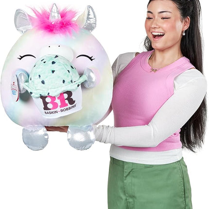 Snackles Series 2 16-inch by ZURU Cuddly Squishy Comfort 16-inch Plush with Licensed Snack Brand Accessory (Unicorn&Baskin-Robbins)