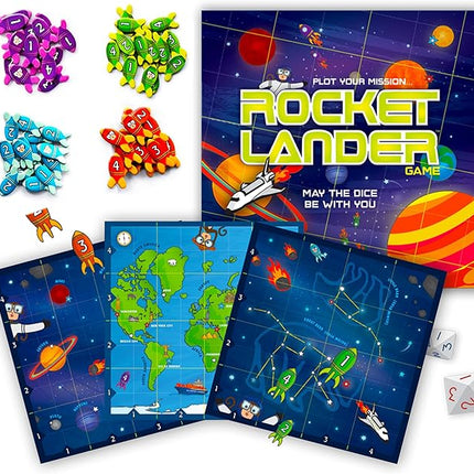 Griddly Kids RocketLander – Strategy Family Games for Critical Thinking & Problem-Solving Skills, Board Game for Adults, Family Card Game, STEM Toys, Fun & Engaging Educational Activity Kids Games