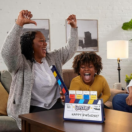 Hasbro Gaming Guesstures Game, Charades Games for 4 or More Players, Includes Customizable Cards and Clapper, Family Party Game for Ages 8 and Up