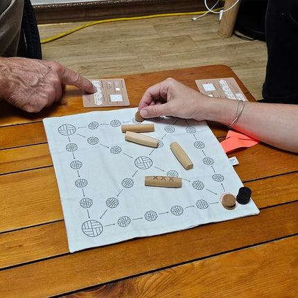 Giftable YUTNORI(Portable Board Game), Traditional Korean Party Game (with Unique Dice), Korean Folk Game YUNNORI, 2~4Teams, 15min, Strategy & Luck, Fast Pace, 6+yr, Mini Board Game