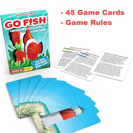 GO FISH Untamed Oceans, a Go Fish Card Game for Kids 4-8 and Up – Play Old Maid and Slap Jack with Same Deck – Easy to Learn – Family, Board Game Night and Classroom Party Fun – Great Gift Idea