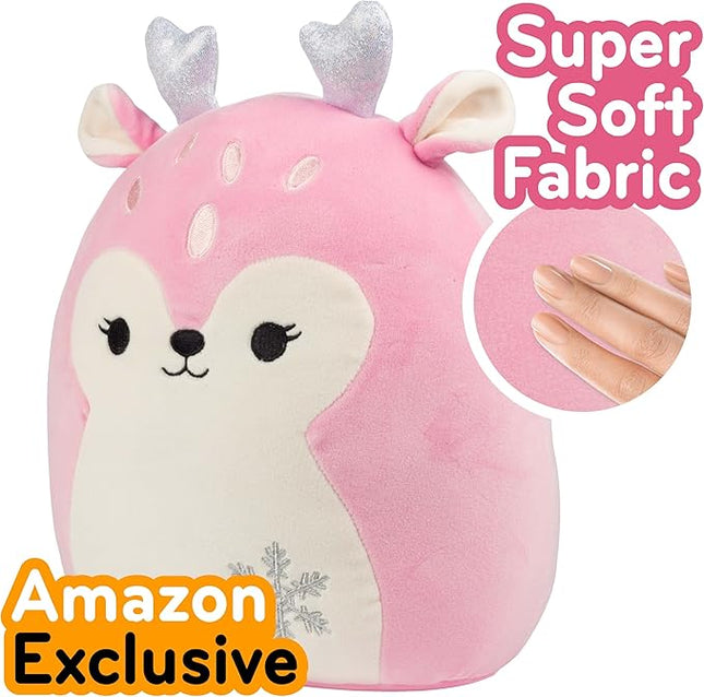 Squishmallows Original 10" Falala The Pink Christmas Deer - Official Jazwares Holiday Plush- Collectible Soft & Squishy Stuffed Animal Toy- Limited Edition 2025 Gift for Kids, Girls & Boys