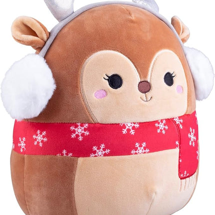 Squishmallows Original 10-Inch Darla The Christmas Deer - Official Jazwares Holiday Reindeer Plush- Collectible Soft & Squishy Stuffed Animal Toy- Limited Edition 2025 Gift for Kids, Girls & Boys