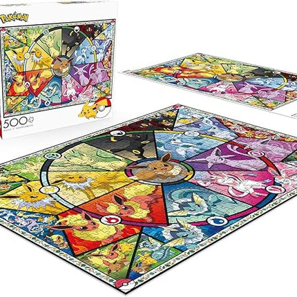 Buffalo Games - Pokemon- Eevee Evolutions Series 1 - 500 Piece Jigsaw Puzzle For Adults -Challenging Puzzle Perfect for Game Nights - Finished Size is 21.25 x 15.00