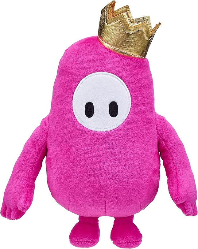 Fall Guys Moose Toys Original Pink Bean Skin Official Collectable 8" Cuddly Deluxe Plush Toy Featuring The Gold Crown from The Ultimate Knockout Video Game, 5 Series 1 Characters