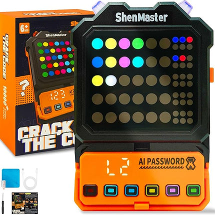 Super Decoder Game, 10000+ Colors CRACK THE CODE-Breaking Puzzle Memory & Brain Teasers Games for Kids and Adults, Multiplayer Handheld Travel Mastermind Games for Trip, Birthday Gift for Boys & Girls