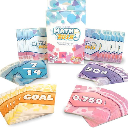 Math Rush 3: Fractions, Decimals & Percentages - A Cooperative Time-Based Math Flash Card Game for Kids, Students, and Families | Fun & Engaging STEM Game for Math Class or Family Game Night