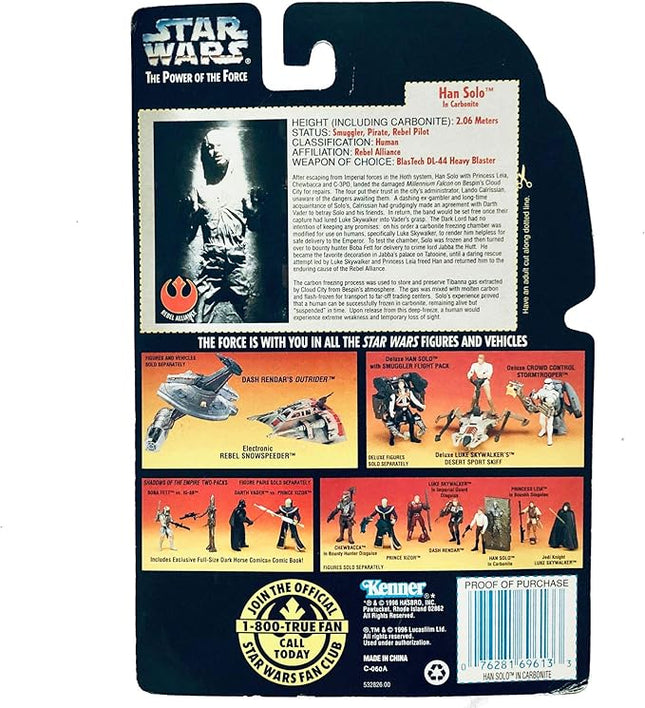 Star Wars, Power of the Force Red Card, Han Solo in Carbonite Action Figure, 3.75 Inches