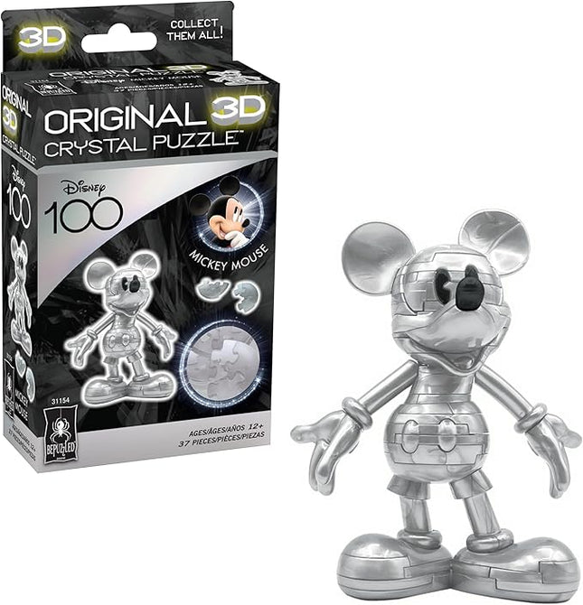 BePuzzled | Disney Platinum Mickey Original 3D Crystal Puzzle, Ages 12 and Up