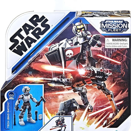 STAR WARS Mission Fleet Expedition Class Tech (Bad Batch) at-RT Ambush 2.5-Inch-Scale Figure and Vehicle Set, Toys for Kids Ages 4 and Up,F1339