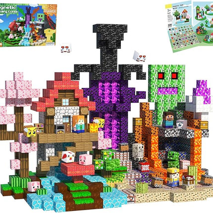 300 PCS Magnetic Blocks - Magnetic Building Blocks, Stacking Magnetic Blocks for Kids, Sensory Toy for STEM Montessori for Kids 3+ Boys and Girls Christmas Birthday Gifts