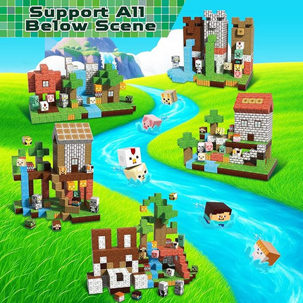 300 PCS Magnetic Blocks - Magnetic Building Blocks Cubes, Magnet Toys for Kids Age 3+, Toy Building Set for Kids, Magnets Stacking Construction Birthday Gifts for Boys Girls Age 4-8, 8-12