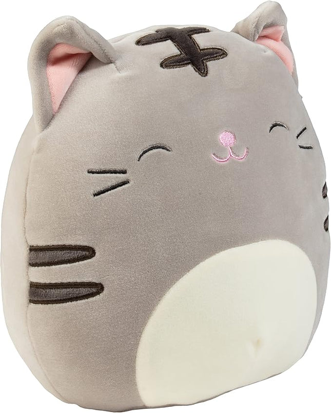 Squishmallows 8-Inch Tally The Grey Cat - Official Jazwares Plush - Collectible Soft & Squishy Kitty Stuffed Animal Toy - Add to Your Squad - Gift for Kids, Girls & Boys