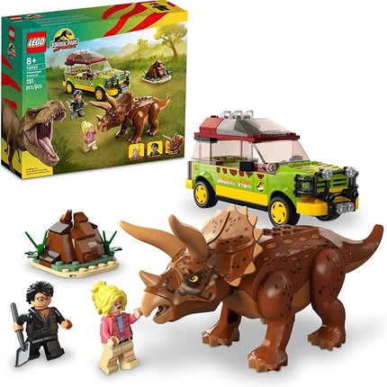 LEGO Jurassic Park Triceratops Research, Jurassic World Toy, Fun Birthday Gift Idea for Kids Ages 8 and Up, Featuring a Buildable Ford Explorer Car Toy and Dinosaur Figure, 76959