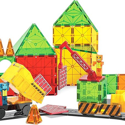 MAGNA-TILES Builder XL 50-Piece Magnetic Construction Set, The Original Magnetic Building Brand