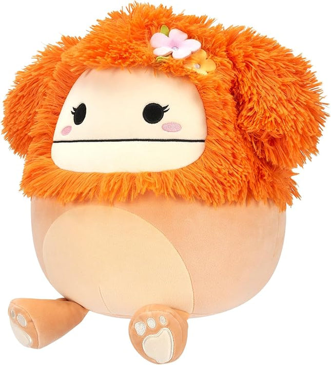 Squishmallows Original 12-Inch Shasta Peach Bigfoot with Tropical Flower - Official Jazwares Plush