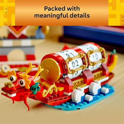 LEGO Festival Calendar - Lunar New Year Building Toy for Kids, Boys and Girls, Ages 10+ - Dragon Boat Festival Learning & Educational Toy - with Calendar for Holiday Decorations - 40678