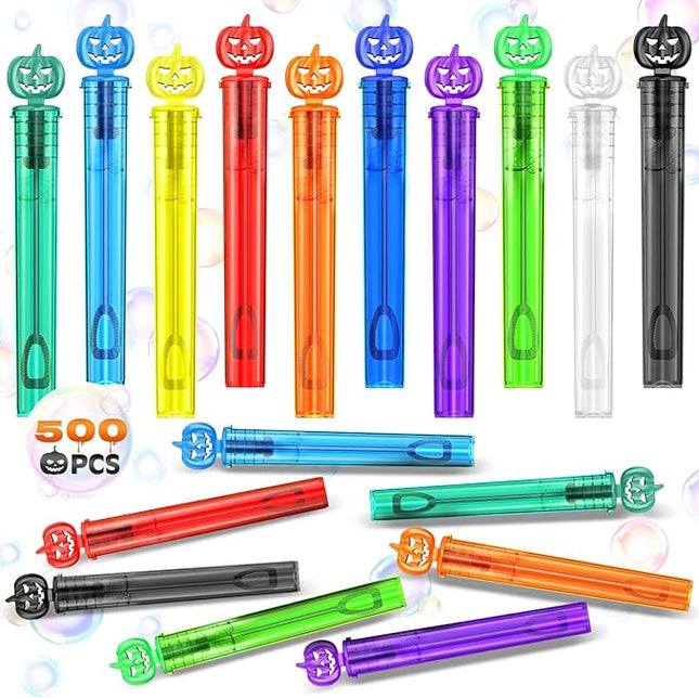 500 PCS Bubble Wands, Halloween Party Favors for Kids, Halloween Kids Goodie Bag Stuffers, Great Halloween Treats Toys, Girls Boys Classroom Prizes (10 Colors)