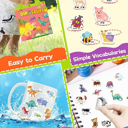 Benresive Reusable Sticker Books for Kids 2-4, Sticker Books for Toddlers 1-3 2-4, Toddler Travel Toys Activities Crafts Gifts - Animals, Dinosaurs and Insect