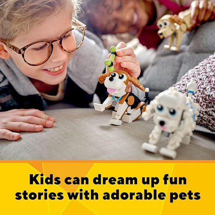LEGO Creator 3 in 1 Adorable Dogs Building Toys - Pretend Play Toys for Girls & Boys, Ages 7+ Years - Kids Learning & Educational Sets - Gift Ideas - 31137