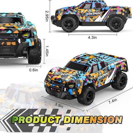 Remote Control Car for Boys 4-7, RC Pickup 1/24 Scale Light-up Mini RC Car for Kids Boys Toys Age 4-6, 6-8, 3-5, 5-7, Birthday Gifts for 3 4 5 6 7 8 Years Old Boys