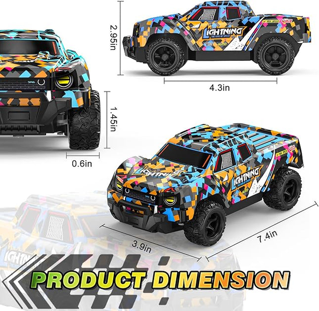 Remote Control Car for Boys 4-7, RC Pickup 1/24 Scale Light-up Mini RC Car for Kids Boys Toys Age 4-6, 6-8, 3-5, 5-7, Birthday Gifts for 3 4 5 6 7 8 Years Old Boys