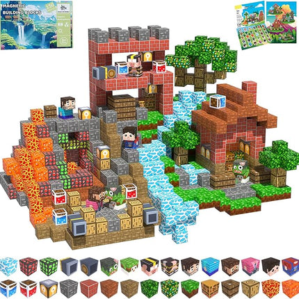 Magnetic Blocks, 150PCS Magnetic Building Blocks, Stacking Magnets for Kids, Sensory Toy for STEM Constructions Magnet Blocks for Boys Girls Age 3+, Christmas Birthday Gifts