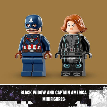 LEGO Marvel Black Widow & Captain America Motorcycles 76260 Buildable Marvel Toy for Kids Ages 6-8, Marvel Playset Based on the Avengers Age of Ultron Movie with a Captain America Bike & 2 Minifigures
