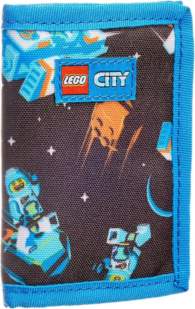 LEGO Trifold Wallet, Kids Unisex Wallet for Boys and Girls, with Clear ID Window, Card and Cash Pockets and Secure Hook and Loop Closure, Space Corp