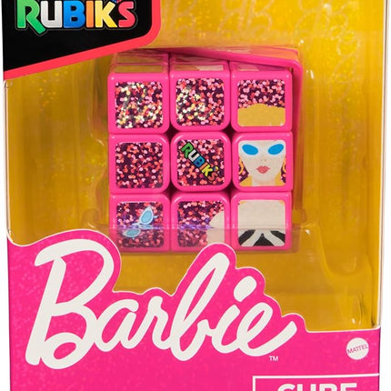 Rubik’s Cube, Barbie Cube, Celebrate Barbie’s 50th Anniversary, Problem-Solving Brain Teaser, Classic Color-Matching Puzzle, Fidget Toy, Sensory Puzzle for Adults, Teens, Kids, for Ages 8 & Up