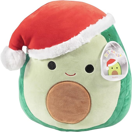 Squishmallows Original Large 12" Austin The Christmas Avocado - Official Jazwares Santa Holiday Plush- Collectible Soft & Squishy Stuffed Animal Toy- 2025 Gift for Kids, Girls & Boys