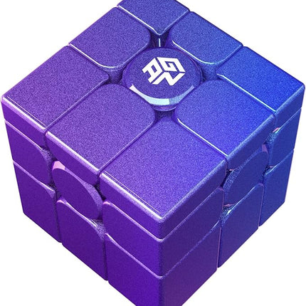 GAN MirrorM UV-Coated, 3x3x3 Magnetic 48 Magnets Glitter Sparkle Mirror Speed Cube Puzzle Game Magnets Toys for Kids Adult Cuber, Corner Cutting, Solve by Shape, Purple