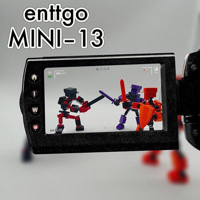 (Assembly Completed) 3D Printed 6.65-inch Action Figure Mini-13, Full Body Mechanical Movable Toy, Multiple Accessories, Desk Decoration, Creative Gifts (Black)