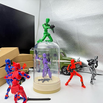 (Assembly Completed) 6 Packs T13 Action Figure Set, 3D Printed ActionFigure Toy Gifts for Kids, Dummy 13,Robot 13 Action Figure Full Body Mechanical Doll Christmas Birthday Gift for Boys Girls