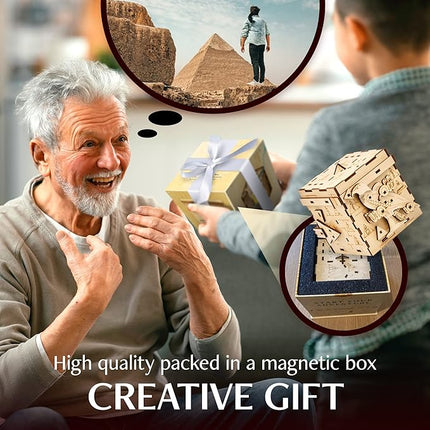 INSCAPE Pharaoh´s Secret Puzzle Box - Escape Room in A Box for Adults - Cluebox - Mind Puzzles for Adults - Puzzle Boxes with Hidden Compartments - Wooden Puzzle Box - Birthday Gift Gadget