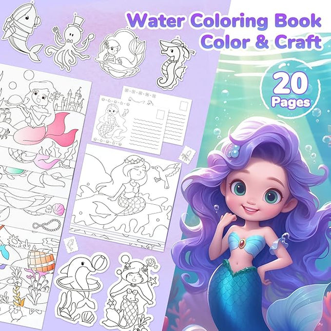 JoyCat Paint with Water Coloring Books for Toddlers, Watercolor Painting Sets for Kids Ages 3-5 4-8, Arts and Crafts Drawing Activities Toy Birthday Gift for Boys Girls (Underwater World)