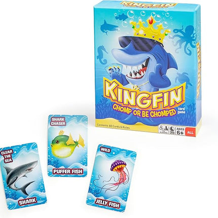 Continuum Games Kingfin Chomped or Be Chomped Card Game for Kids Teens and Adults, 3 to 6 Players, Ages 6 and Up