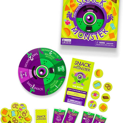 Exploding Kittens Snack Monster 2-6 Players - Ages 4+ - 10 Minutes to Play - Snack Eating Spinner Game - Kid Friendly Card Game, Family Game Night,