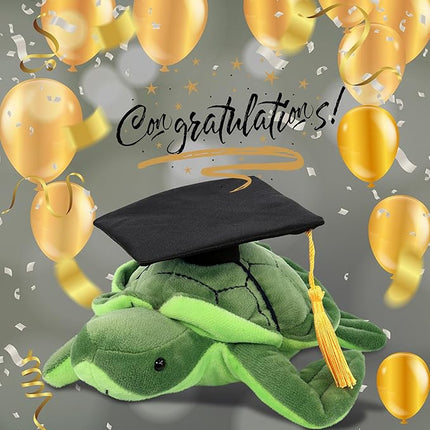 DolliBu Sea Turtle Graduation Plush Toy - Soft Huggable Graduation Stuffed Animal Dress Up with Gown and Cap with Tassel Outfit - Graduation Gift with Personalization - 7.5 Inches