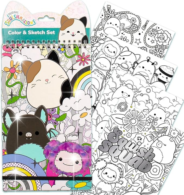 Original Squishmallows Color & Sketch Set, 15-Page Sketchbook, Color & Sketch Book, Sketch Pad, Drawing Pad for Kids, Coloring Books for Kids, Cute Coloring Books, Small Sketchbook, Coloring Book