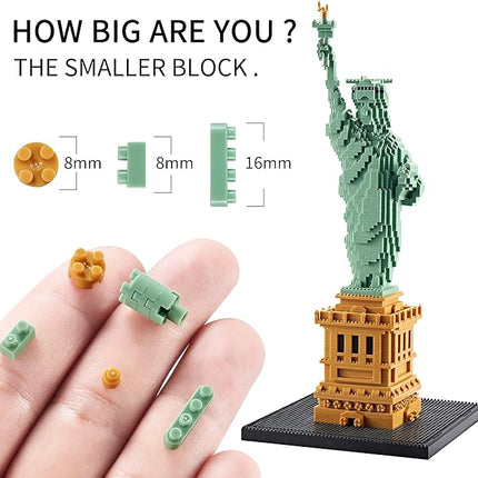Statue of Liberty Micro Blocks Building Sets Mini Bricks Building for Adults, New York Famous Landmark Architectural Model Toys for Kids Age of 14+ 2810 PCS